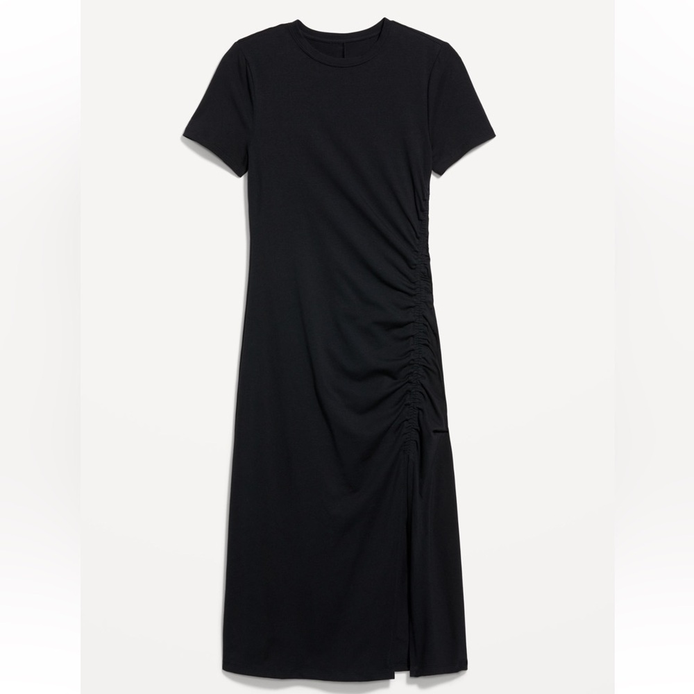 Ruched Midi T-Shirt Dress- NWT